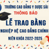 Thông báo Lễ Trao Bằng tốt nghiệp hệ Cao đẳng chính quy niên khóa 2022 – 2025