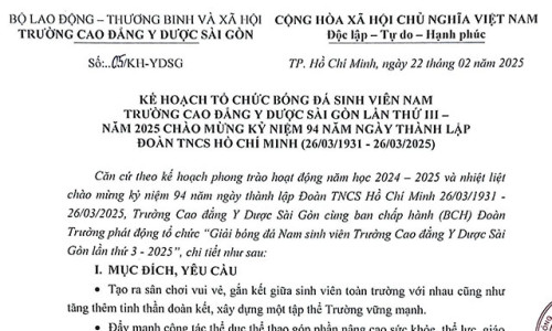 Kế hoạch tổ chức các hoạt động thể thao chào mừng 94 năm ngày thành lập Đoàn TNCS Hồ Chí Minh (26/3/1931 – 26/3/2025)